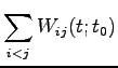 $\displaystyle \sum_{i<j} W_{ij}(t; t_0)$