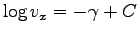 $ {\rm log}\,v_x=-\gamma+C$